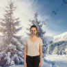 "Snowy Forest" Backdrop - Winter Theme Display - Standelite