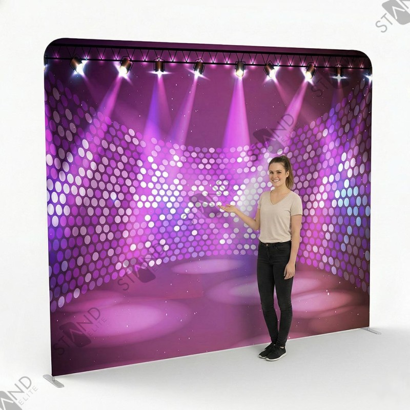 8ft Stage and Spotlights Backdrop - Pro Fabric Stand - Standelite