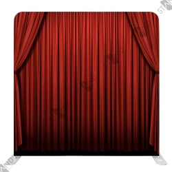 8ft Red Curtain Backdrop - Tension Fabric Wall - Standelite