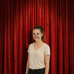 8ft Red Curtain Backdrop - Tension Fabric Wall - Standelite