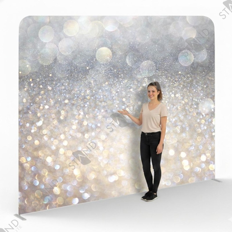 Mur d'image Pailleté Pro - Fond Or & Argent - Standelite