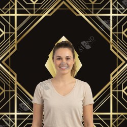 Professional Art Deco Backdrop - Black & Gold for Events - Standelite