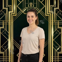 Backdrop Art Déco Gatsby - Fond de Scène Luxe Noir et Or - Standelite