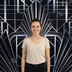Art Deco Black & Silver Backdrop - Pro Gatsby Themed Photo Stand