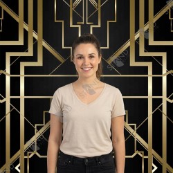 Backdrop Art Déco Luxe Noir & Or pour Événement - Standelite