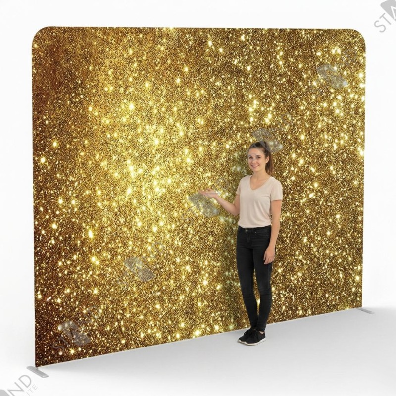 Golden Glitter Backdrop - Professional Photo Booth Stand - Standelite