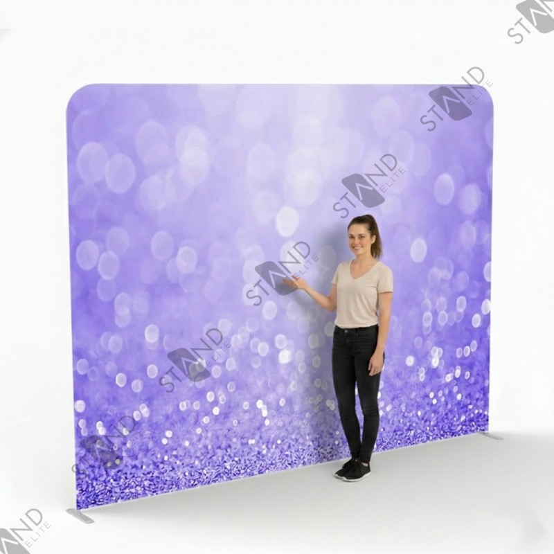 Mur d'Image Pro Violet Pailleté - Fond de Scène Tissu Tendu - Standelite