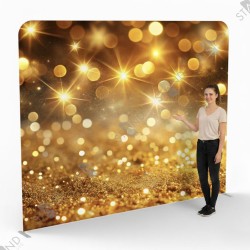 Professional Gold Glitter Backdrop - Media Wall Display - Standelite