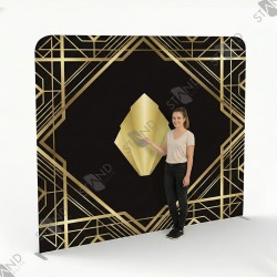 Professional Art Deco Backdrop - Black & Gold for Events - Standelite