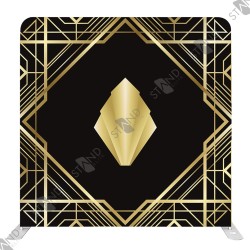 Professional Art Deco Backdrop - Black & Gold for Events - Standelite