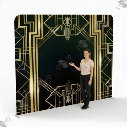 Art Deco Gatsby Backdrop - Luxury Black & Gold Background - Standelite