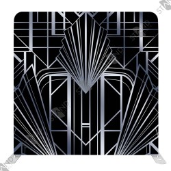 Art Deco Black & Silver Backdrop - Pro Gatsby Themed Photo Stand