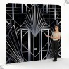 Art Deco Black & Silver Backdrop - Pro Gatsby Themed Photo Stand