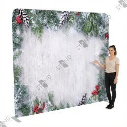 Mur d'Image Hiver 240cm - Photocall Tissu Tendu - Standelite