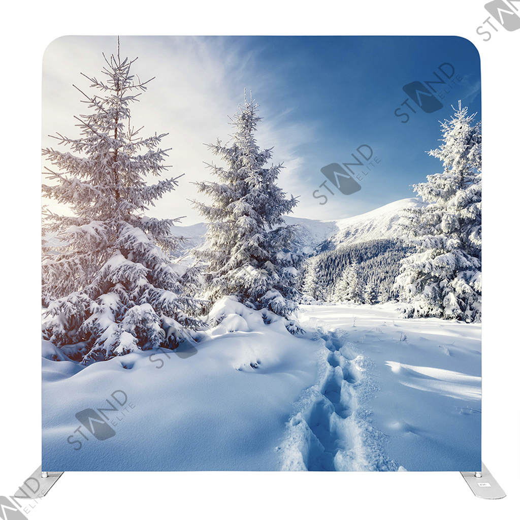 Mur d'Image "Forêt Enneigée" - Backdrop Hiver & Noël - Standelite