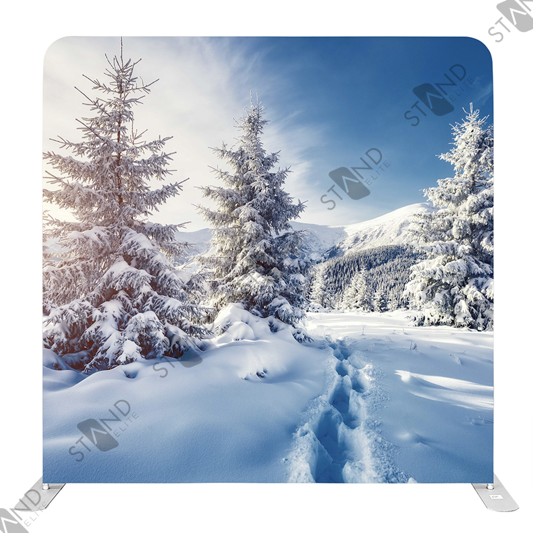 Mur d'Image "Forêt Enneigée" - Backdrop Hiver & Noël - Standelite