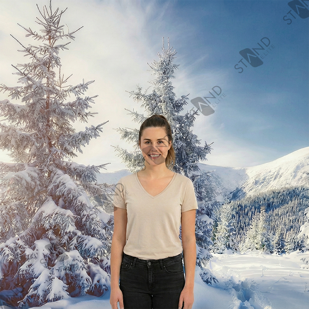 Mur d'Image "Forêt Enneigée" - Backdrop Hiver & Noël - Standelite