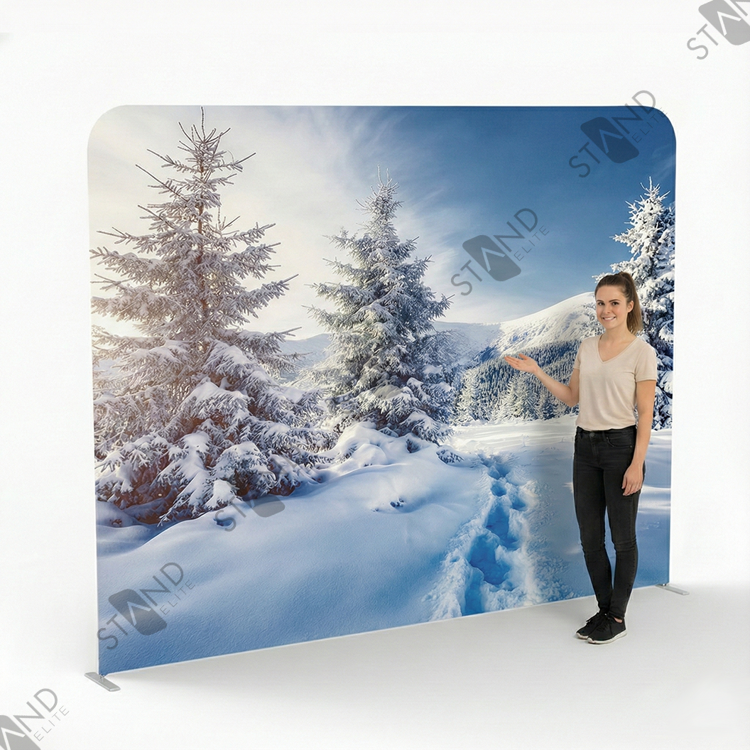 Mur d'Image "Forêt Enneigée" - Backdrop Hiver & Noël - Standelite