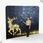 Fond de Scène 2,4m "Christmas Gold" - Standelite - Structure Tubulaire & Tissu Tendu