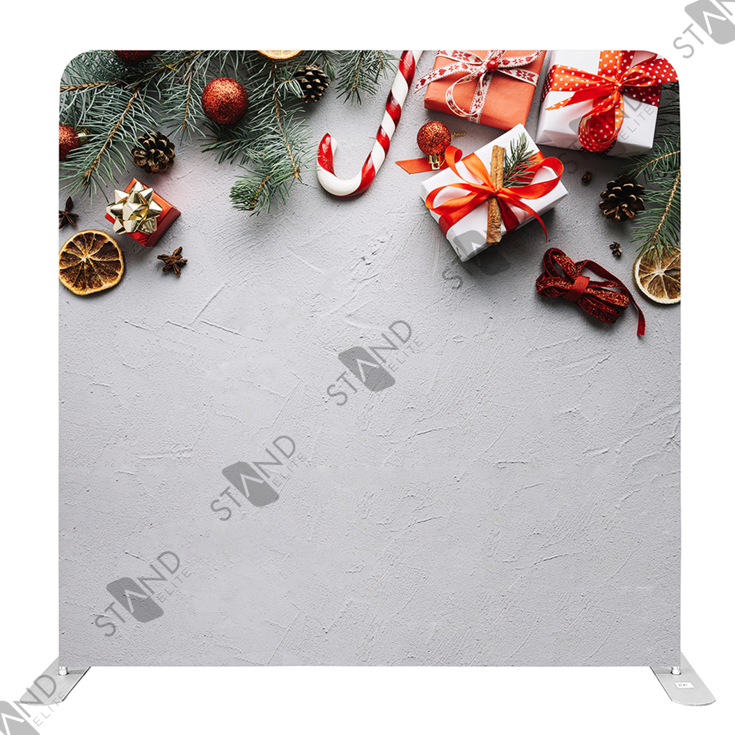 Mur d'Image Tubulaire 2,4m (8ft) Thème Noël Traditionnel - Standelite