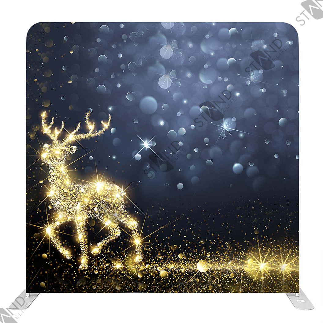 Fond de Scène 2,4m "Christmas Gold" - Standelite - Structure Tubulaire & Tissu Tendu