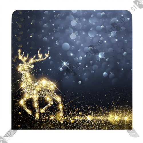 8ft "Christmas Gold" Backdrop - Standelite - Tension Fabric & Tubular Frame