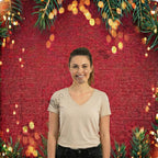 Fond de Scène Noël Rouge & Sapin 240cm (8ft) - Structure Tubulaire - Standelite