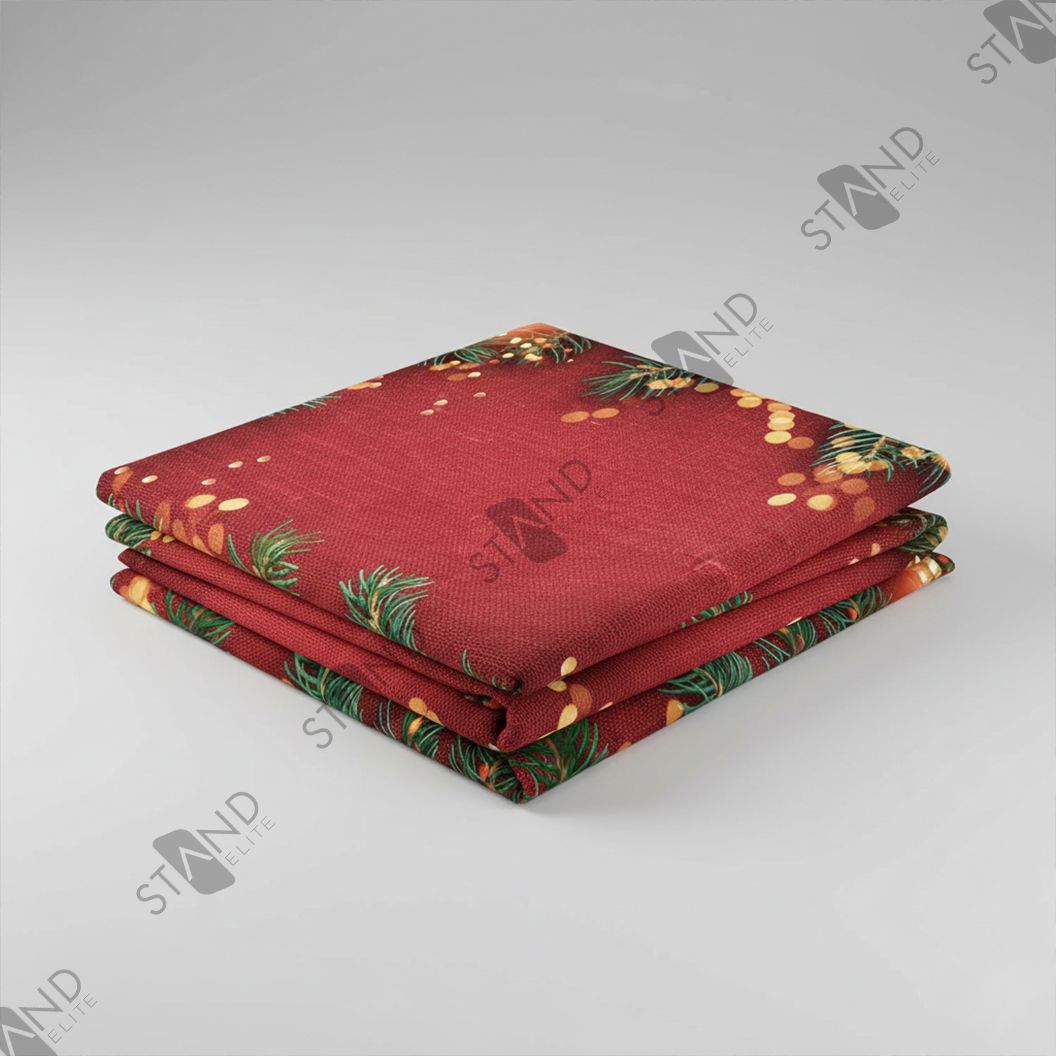 Fond de Scène Noël Rouge & Sapin 240cm (8ft) - Structure Tubulaire - Standelite