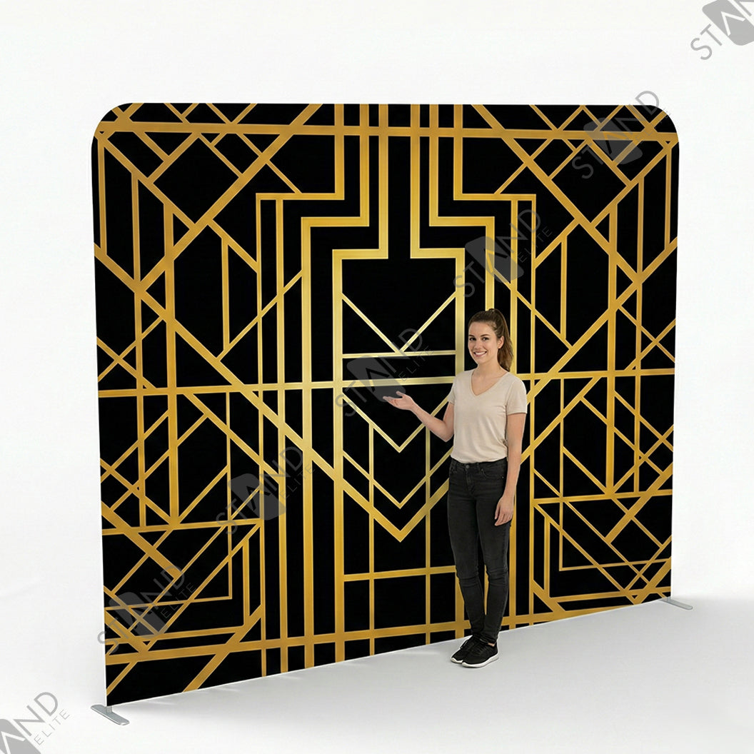 Art Deco Backdrop Black and Gold - Professional Photo Wall - Standelite