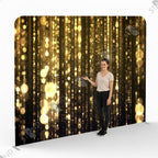 Backdrop Tissu Tendu Paillettes Or - Stand Scénique - Standelite