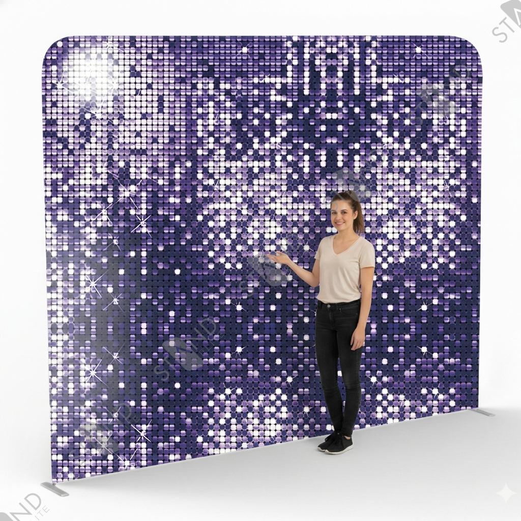 Backdrop Paillettes Violettes - Stand Événementiel Pro - Standelite