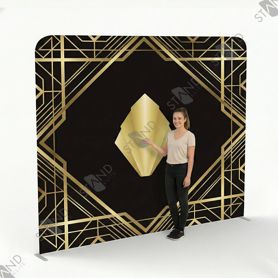Art Deco Black and Gold Backdrop - Professional Event Stand - Standelite
