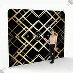 Backdrop Art Déco Noir et Or - Stand Gatsby Événementiel - Standelite