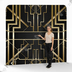 Mur d'image Art Déco Gatsby Noir & Or - Stand d'exposition Standelite