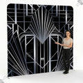 Backdrop Art Déco Noir & Argent - Stand Mur d'Image - Standelite