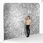 Backdrop Tissu Tendu Effet Paillettes Argentées - Standelite