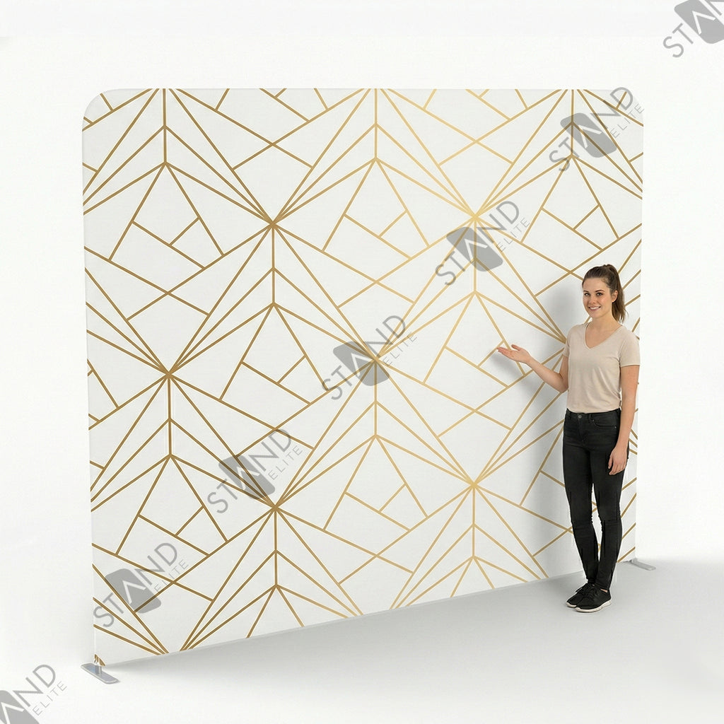 Mur d'Image Art Déco Géométrique Or et Blanc - Standelite