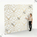 Mur d'Image Art Déco Géométrique Or et Blanc - Standelite