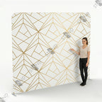 Mur d'Image Art Déco Géométrique Or et Blanc - Standelite