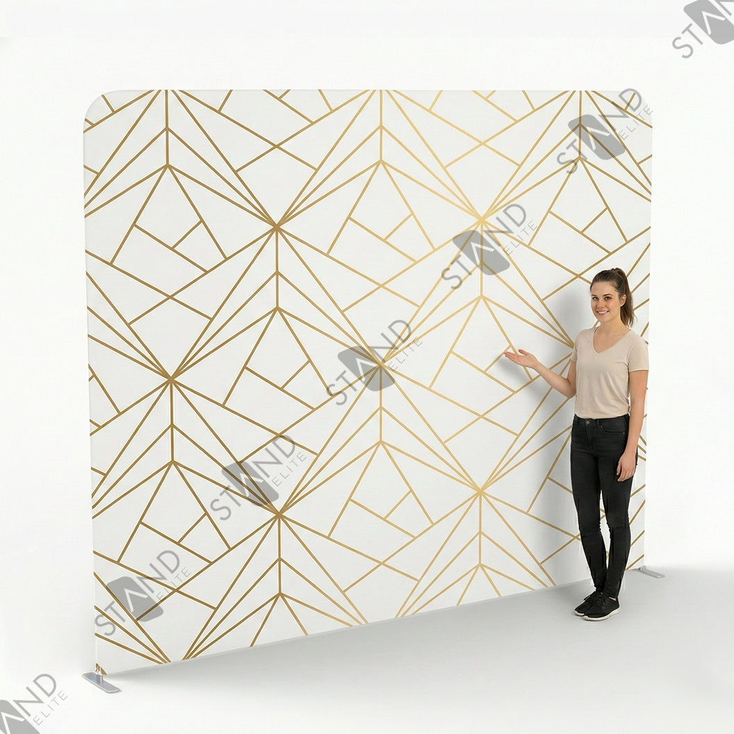 Art Deco Geometric Gold & White Backdrop Display - Standelite