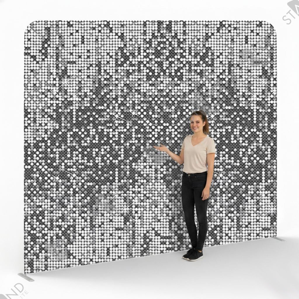 Mur d'image Tissu Scintillant Argent - Standelite - Backdrop Pro