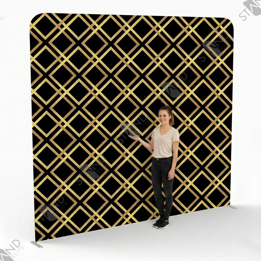 Backdrop Art Déco Noir et Or pour Événements Professionnels - Standelite