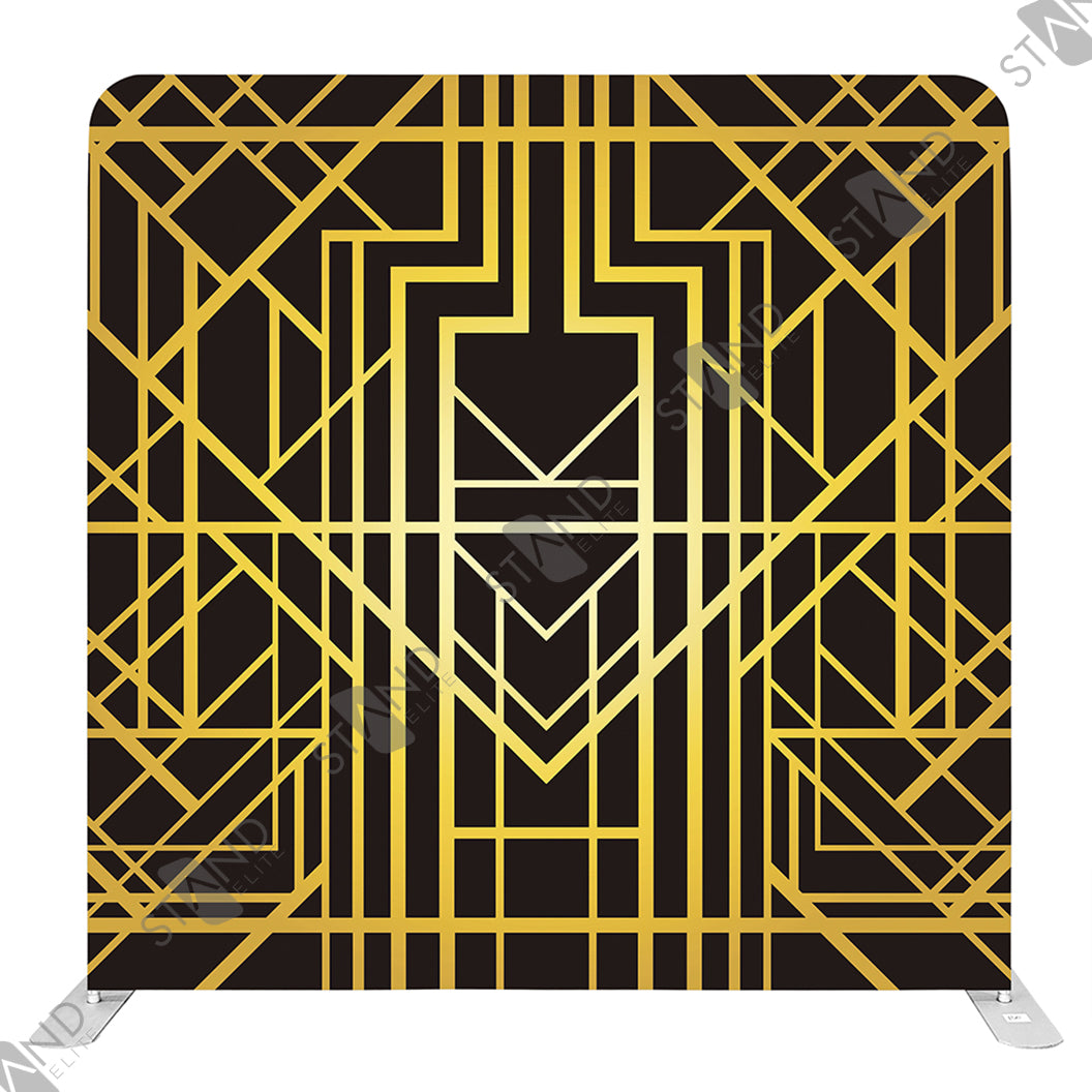 Art Deco Backdrop Black and Gold - Professional Photo Wall - Standelite