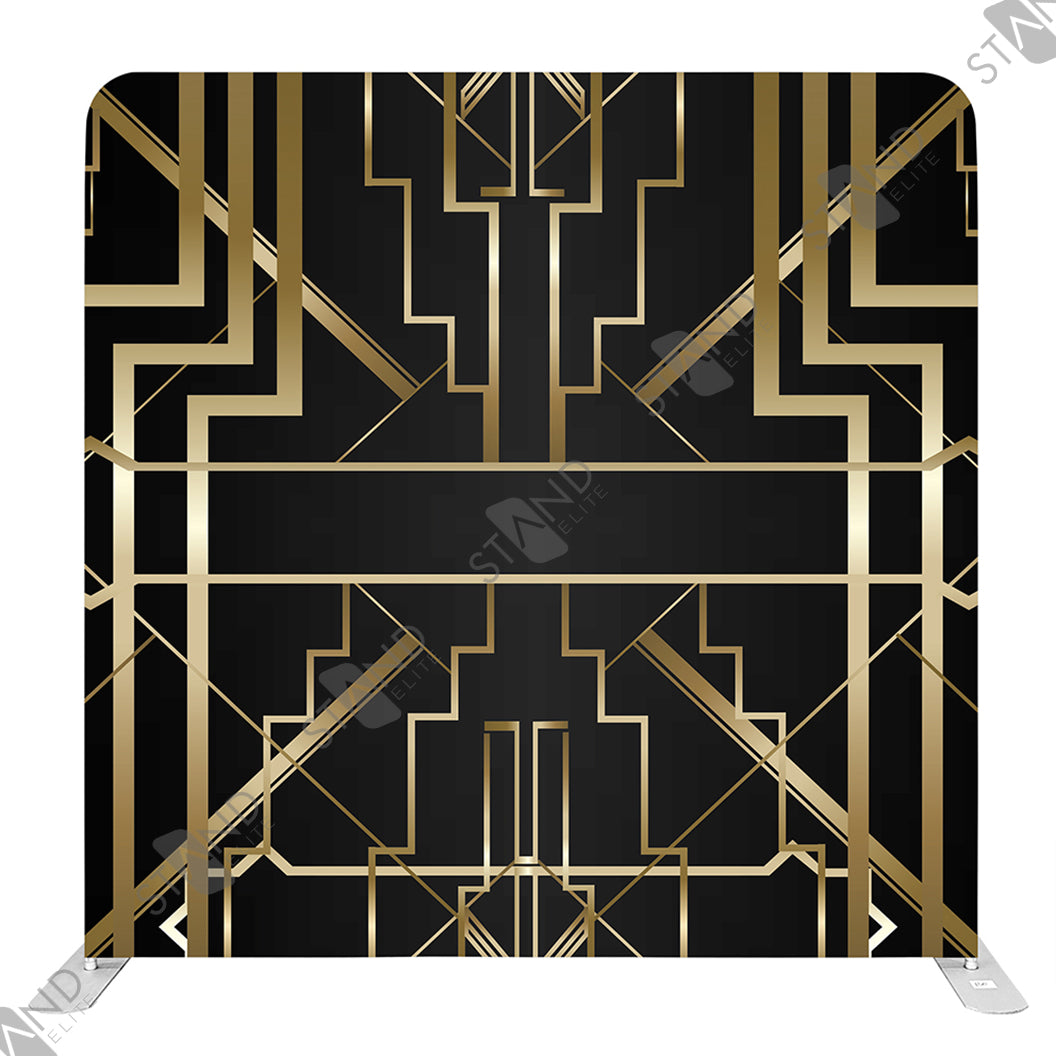 Art Deco Gatsby Black & Gold Backdrop - Exhibition Display Standelite