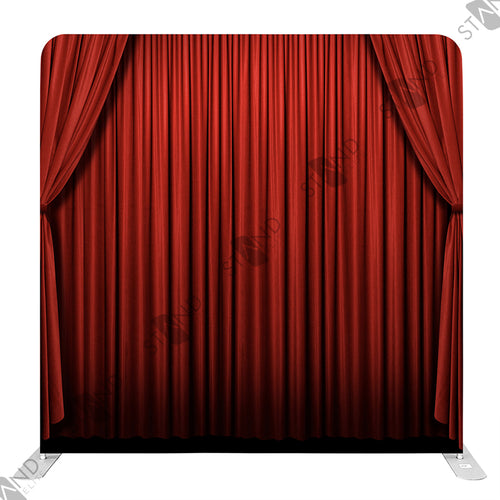 8ft Red Curtain Backdrop - Premium Tension Fabric Wall - Standelite