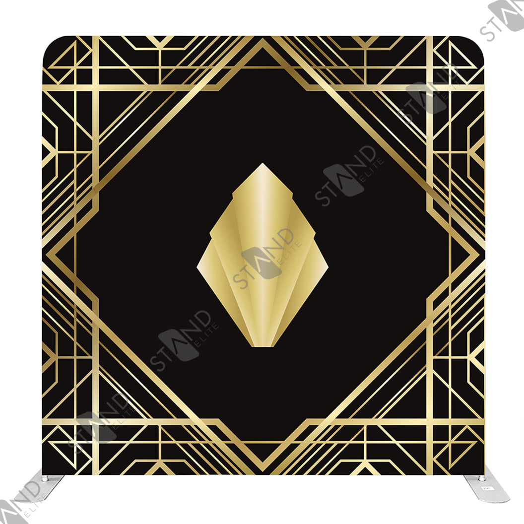 Art Deco Black and Gold Backdrop - Professional Event Stand - Standelite