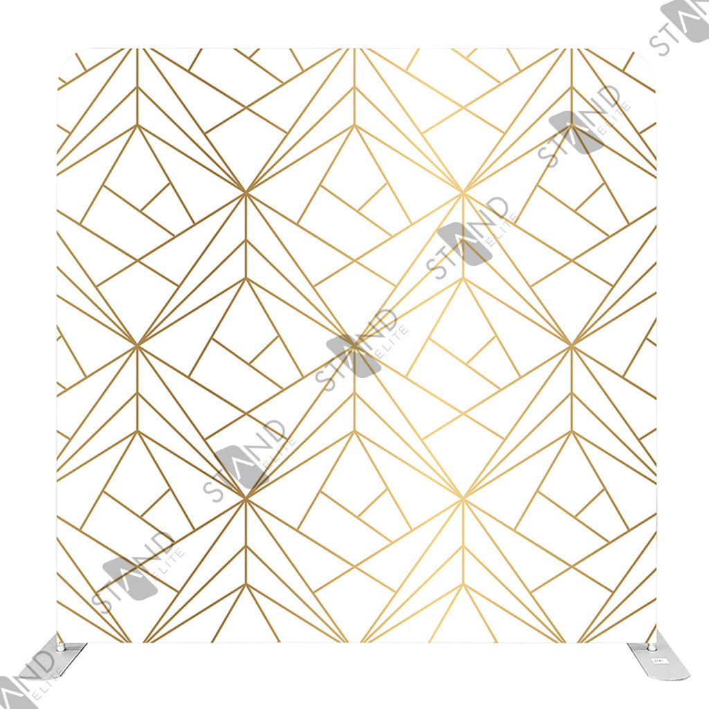Mur d'Image Art Déco Géométrique Or et Blanc - Standelite