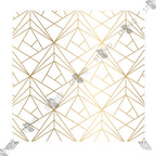 Mur d'Image Art Déco Géométrique Or et Blanc - Standelite