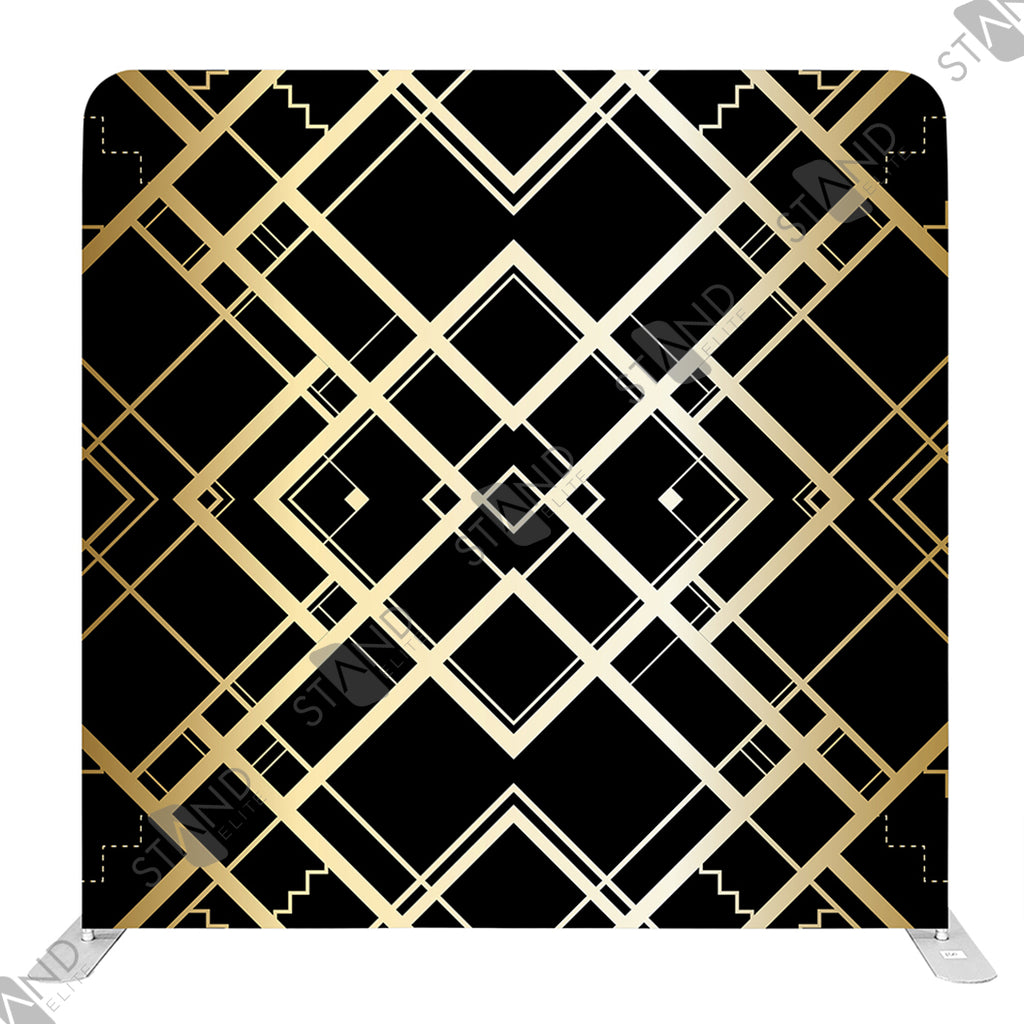 Backdrop Art Déco Noir et Or - Stand Gatsby Événementiel - Standelite