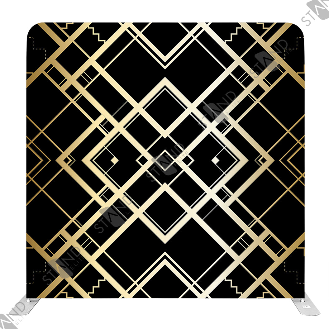 Backdrop Art Déco Noir et Or - Stand Gatsby Événementiel - Standelite